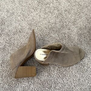 Women's Taupe Block Heel Mules